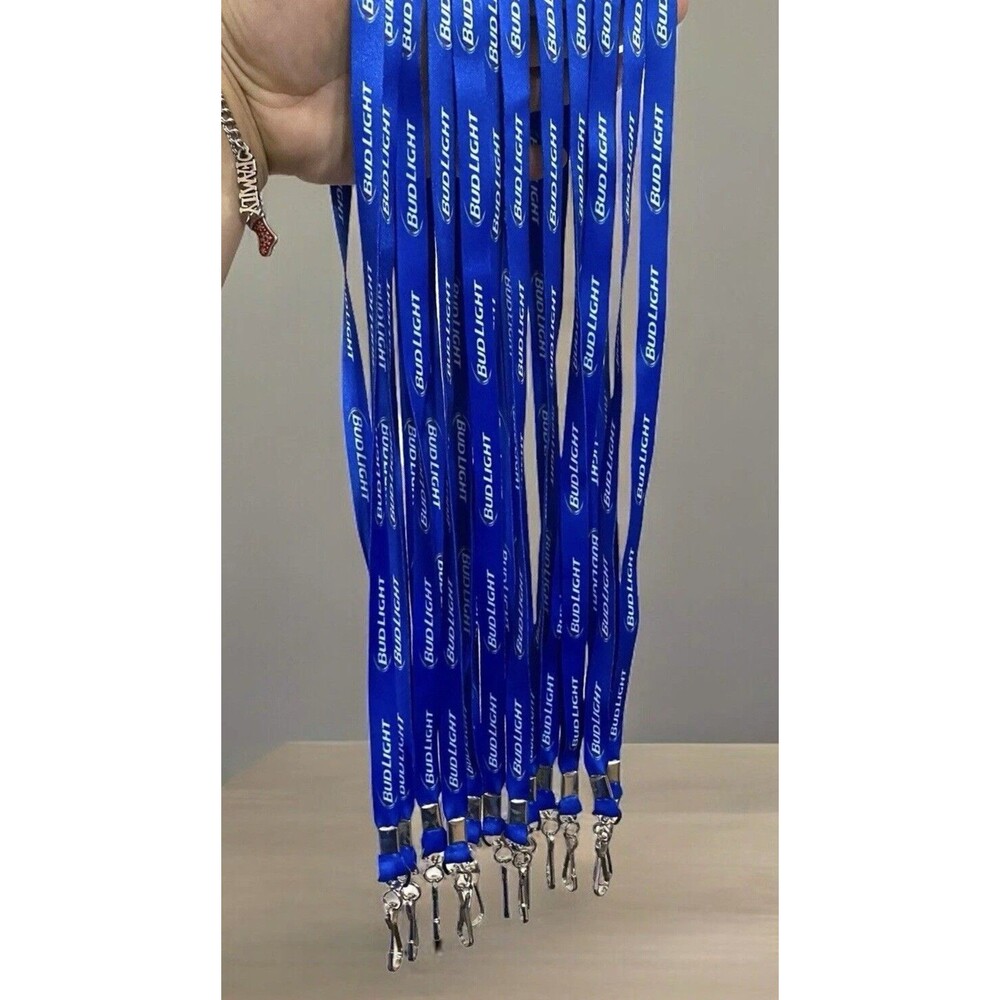 Bud Light Beer Lanyards Lot 12 Badge ID Neck Straps w/ Swivel Clips Promo Event